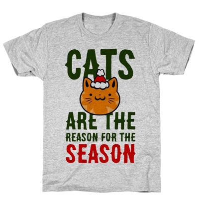 christmas cat tshirt for men