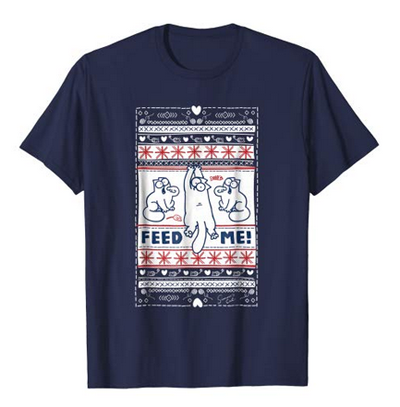 christmas cat tshirt for men