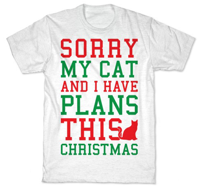 christmas cat tshirt for men