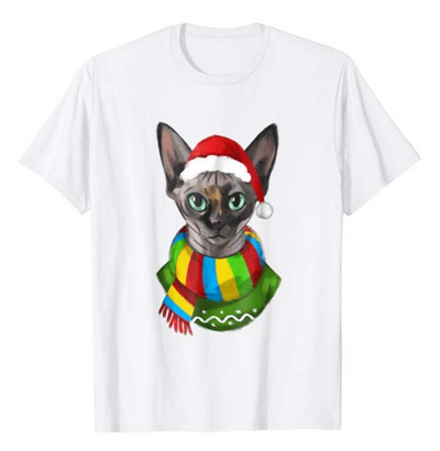 christmas cat tshirt for men