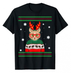 cat christmas t shirt