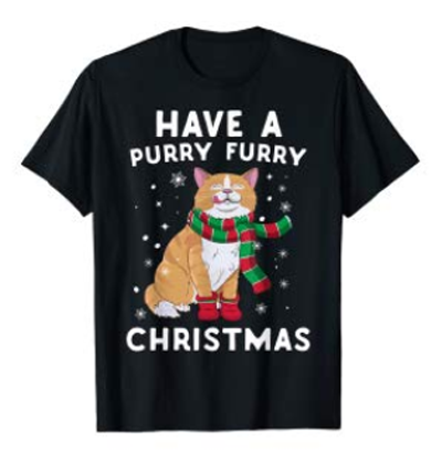 christmas cat tshirt for men