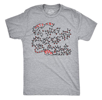 christmas cat tshirt for men