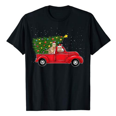 Short-sleeved Christmas Cat T-shirts For Men Who Love Kitties! – Meow ...