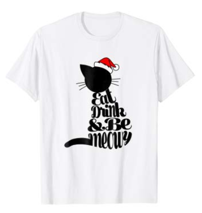 christmas cat tshirt for men