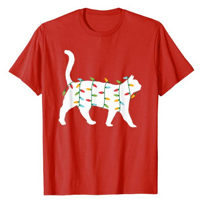 christmas cat tshirt for men