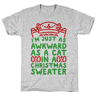 christmas cat tshirt for men