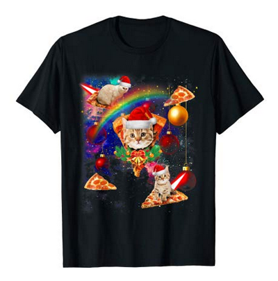 christmas cat tshirt for men