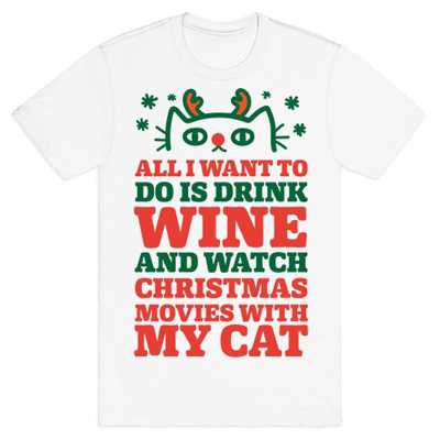 christmas cat tshirt for men