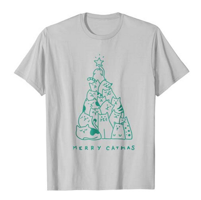 christmas cat tshirt for men