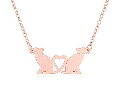cat heart necklace for valentine's day