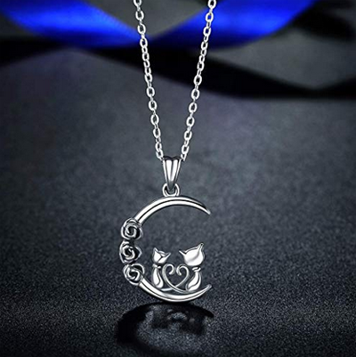 cat heart necklace for valentine's day