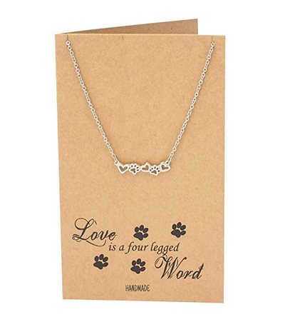Women Animal Heart Simple Card Necklace Charm Pendant Collar Chain Jewelry Gift