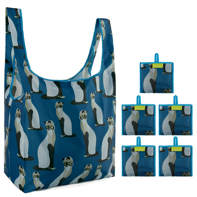 cat reusable grocery bags