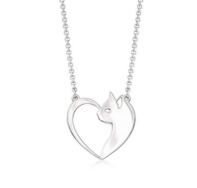 cat heart necklace for valentine's day