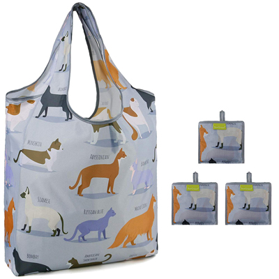 cat reusable grocery bags