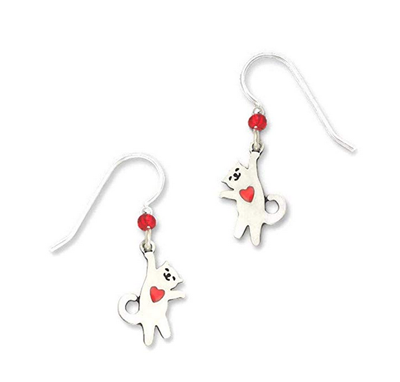heart cat earrings