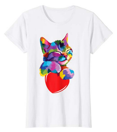 cat valentines day tshirts for women