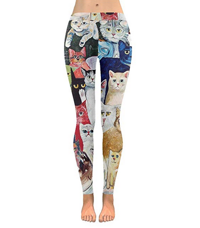Funny Cats Womens Printed Yoga Pants High Waisted Workout Leggings 