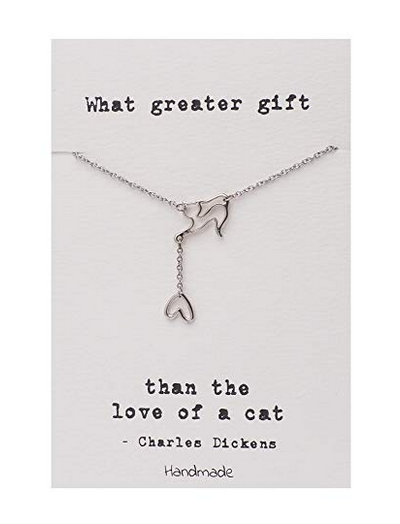 cat heart necklace for valentine's day