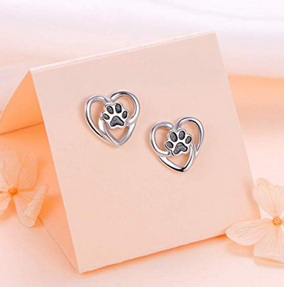 heart cat earrings
