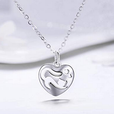 cat heart necklace for valentine's day