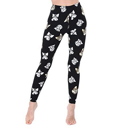 Cat Capri Leggings for Women Womens Red Capri Pants W All Over Print  Silhouette Cats / Kittens Print Non See Through Squat Approved Pants 