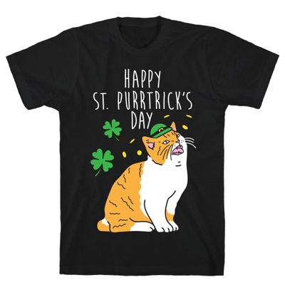 st patricks day cat tshirt