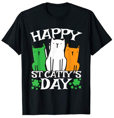 st patricks day cat tshirt
