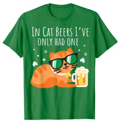 st patricks day cat tshirt