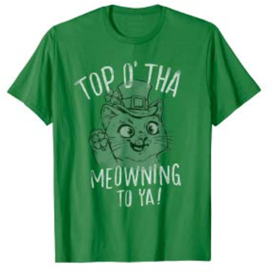 st patricks day cat tshirt
