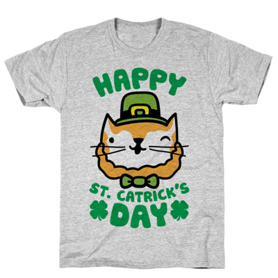 st patricks day cat tshirt