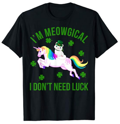 st patricks day cat tshirt