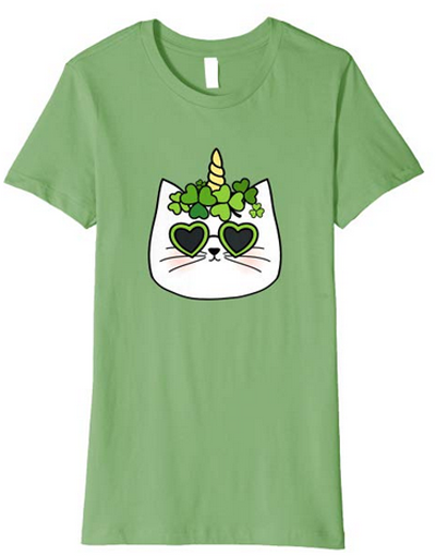 st patricks day cat tshirt