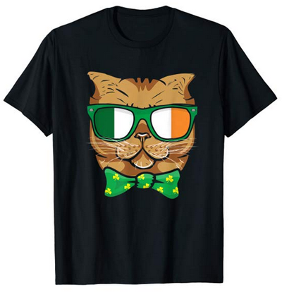 st patricks day cat tshirt