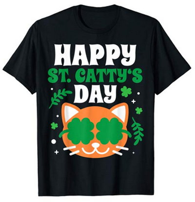 st patricks day cat tshirt