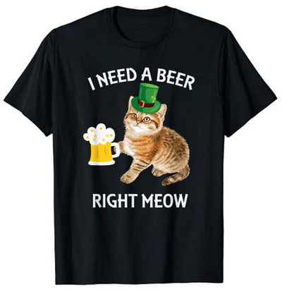 st patricks day cat tshirt