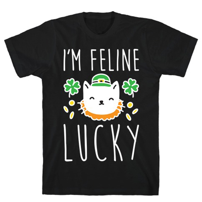 st patricks day cat tshirt