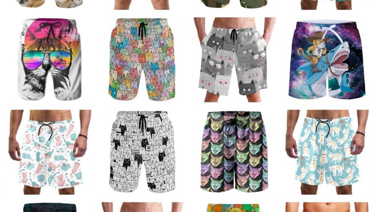 cat boardshorts for men feature