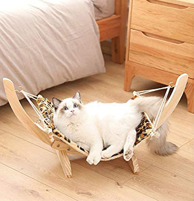 Cat Hanging Bed Sturdy Cats Hammock Beds Assemble Wooden Puppy