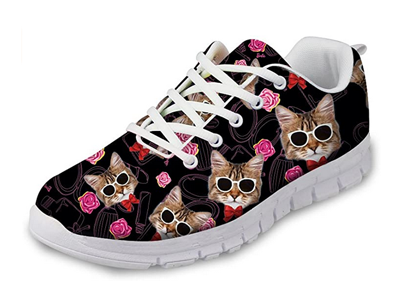 women's sneakers with cats on them