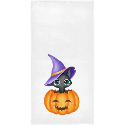 Halloween Kitchen Towels, Scouring Pad, Ghost Pumpkin Black Cat