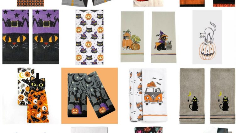 Halloween Cat Kitchen Towels feature