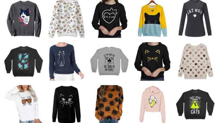 Cat Sweatshirts For Women feature