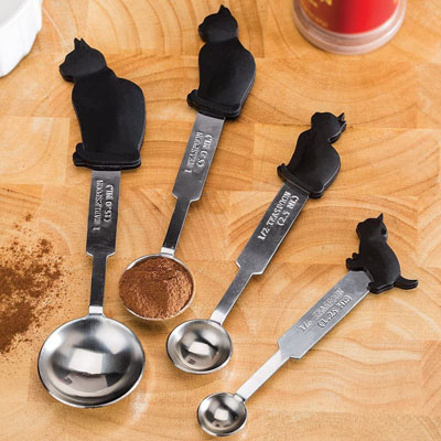 cat measuring spoons