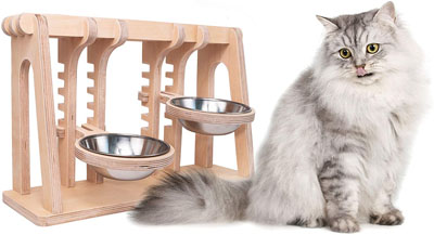 Raised And Elevated Food And Water Bowls For Cats