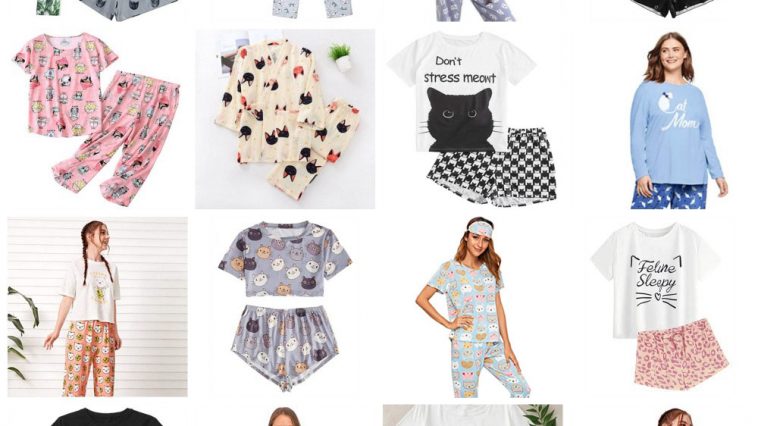 Cat Sleepwear And Pajamas For Women Who Love Kitties Meow As Fluff