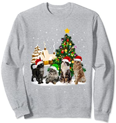 Cat Christmas Sweatshirts For Women