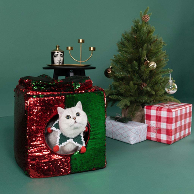Christmas Cat Scratchers, Tunnels, Caves, Beds, And House