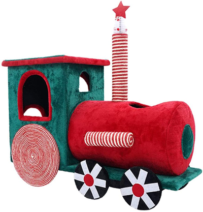 Christmas Cat Scratchers, Tunnels, Caves, Beds, And House